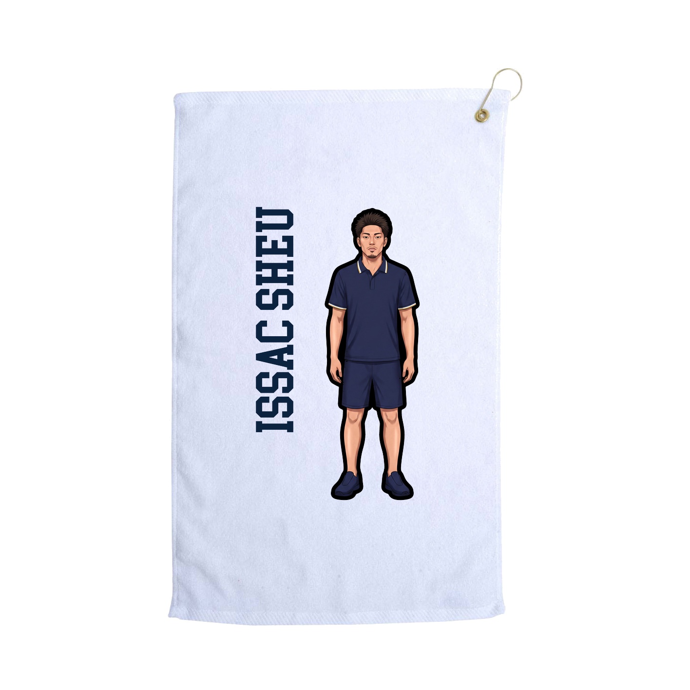 Golf Towel — Name Vertical in White