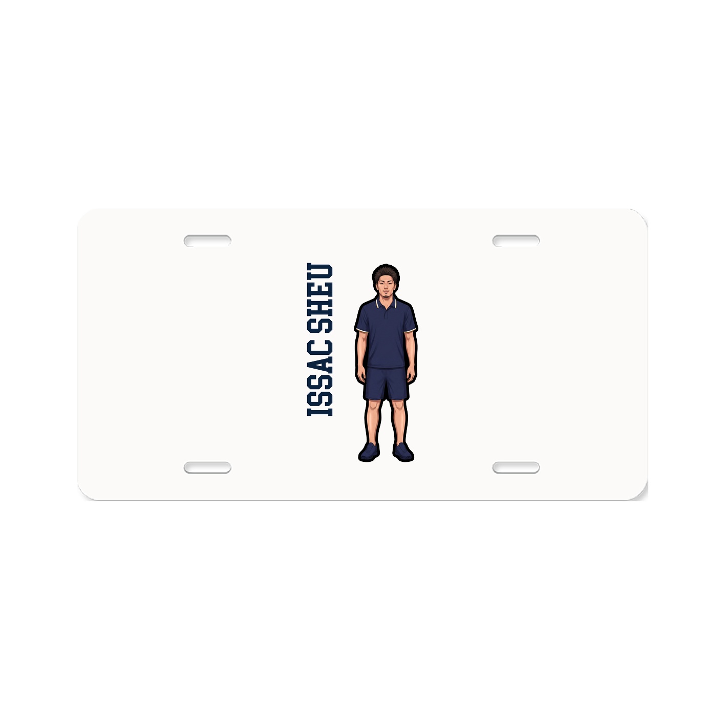 License Plate — Name Vertical in Classic