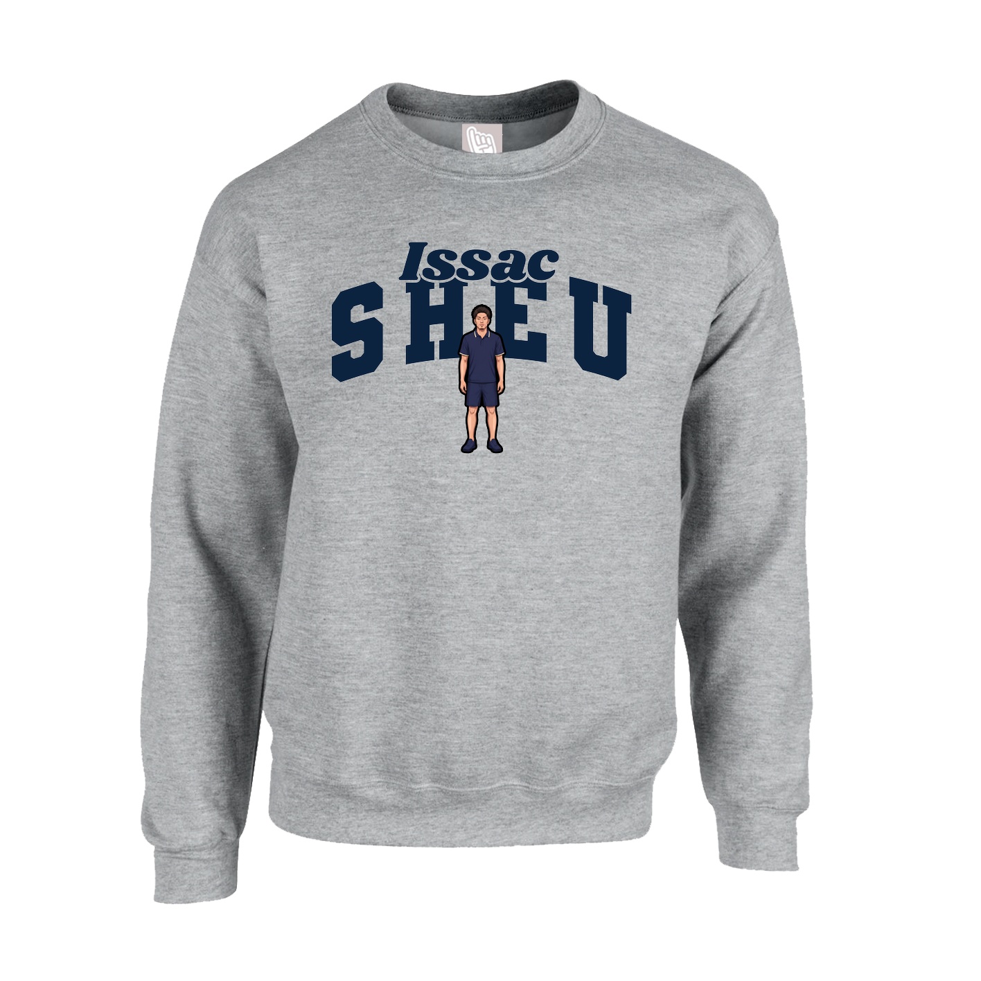 Fleece Crew — Signature Arch in Grey