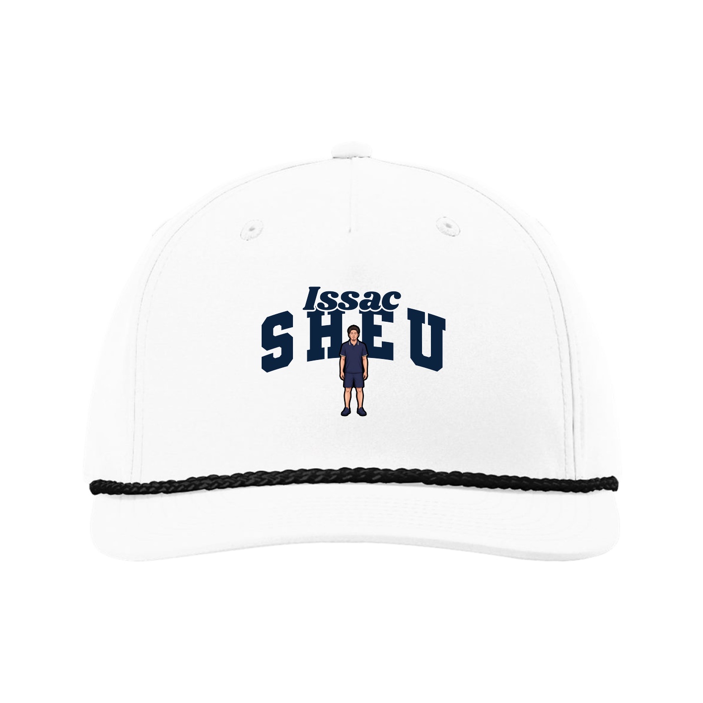 Five-Panel Classic Rope Cap — Signature Arch in White