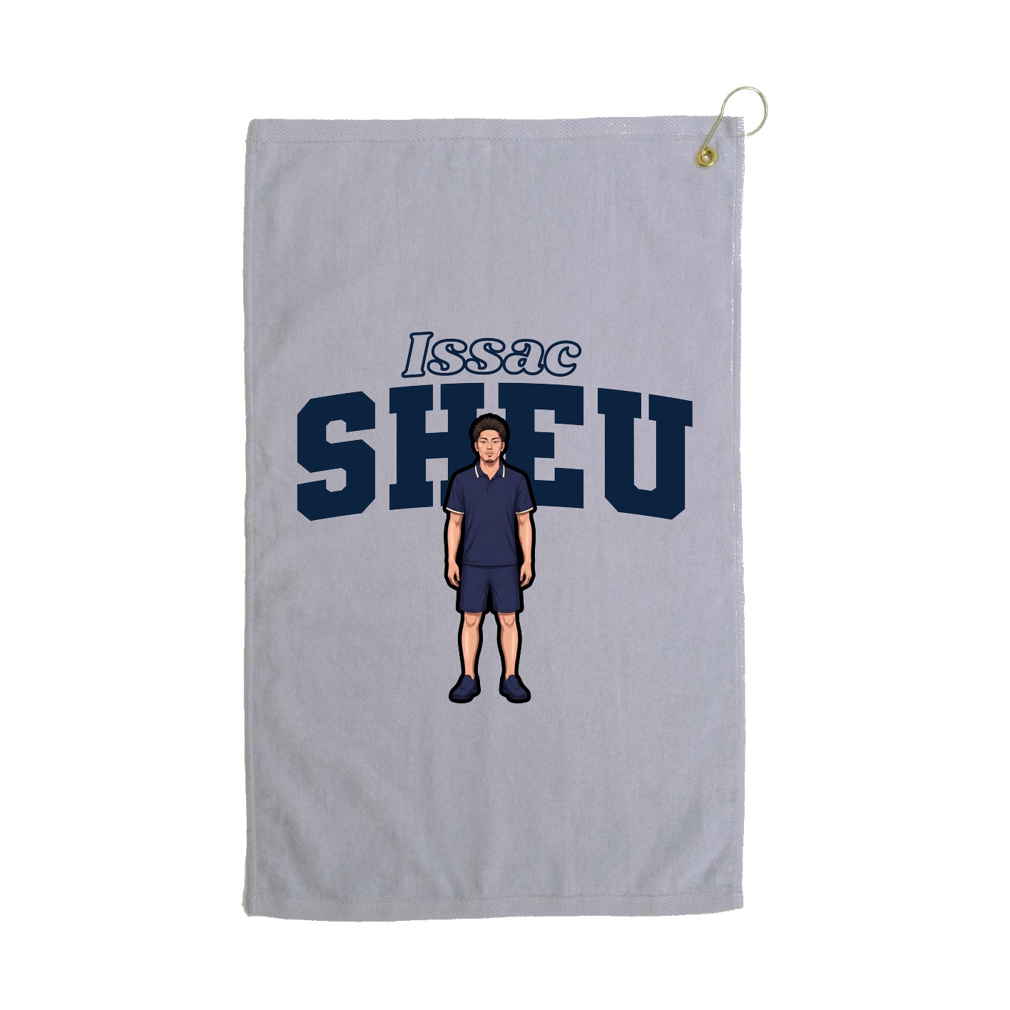 Golf Towel — Name Arch in Grey
