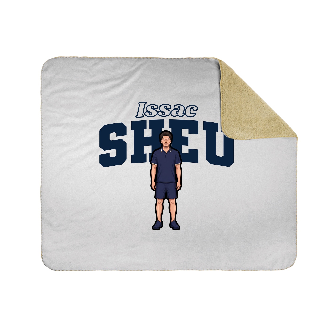 Throw Blanket — Name Arch in White