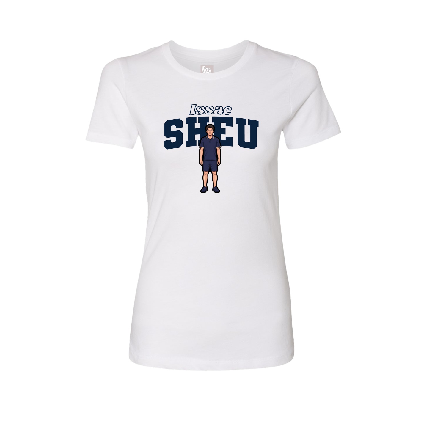 Fitted Women's Tee — Name Arch in White