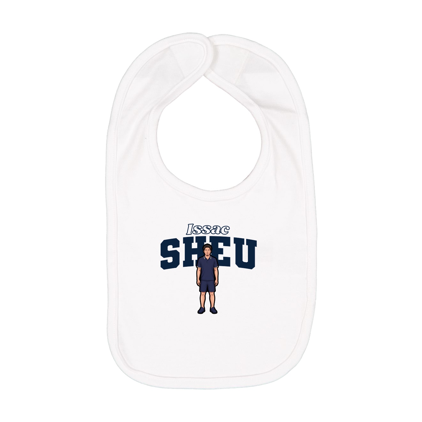 Infant Bib — Name Arch in White