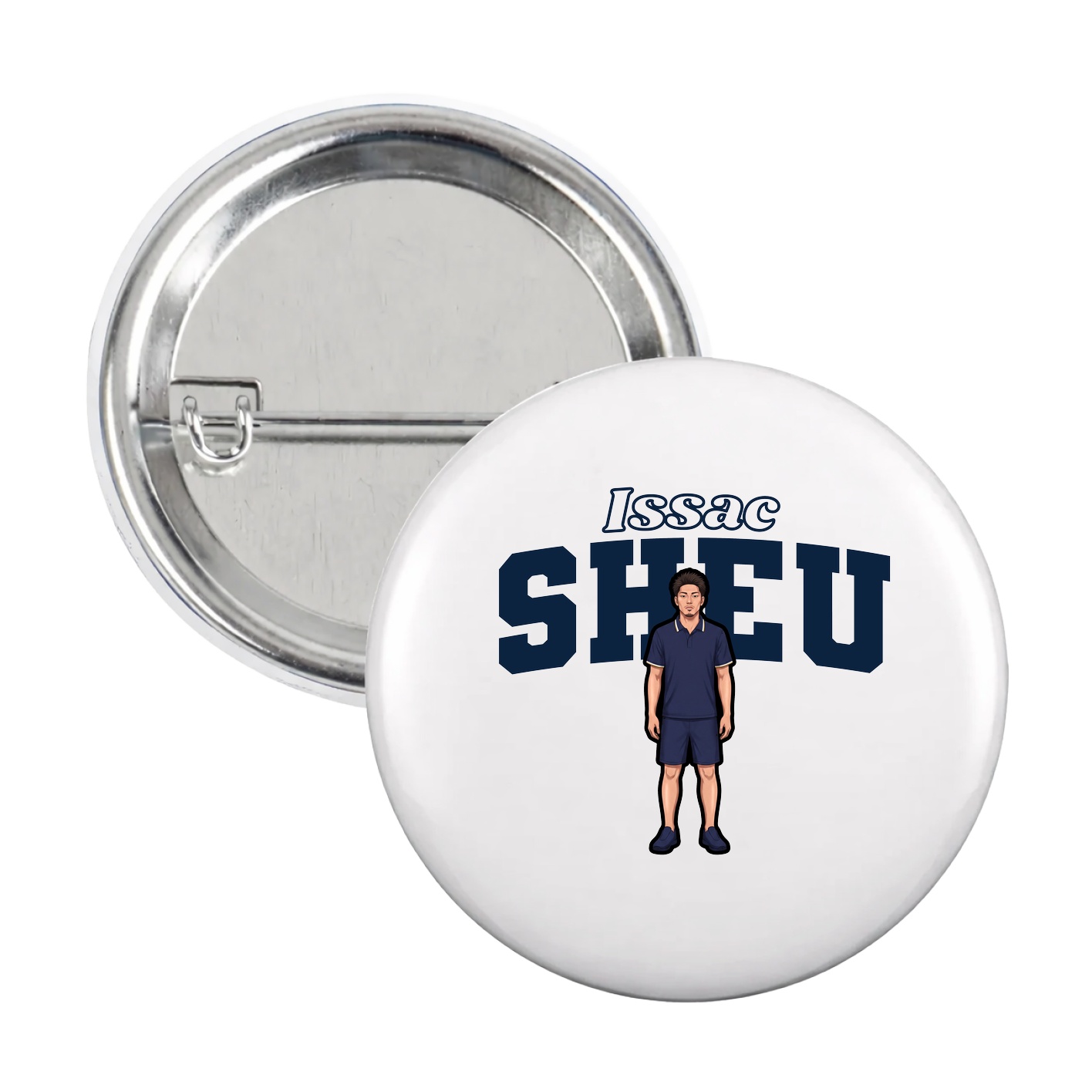 Game Day Button — Name Arch in White