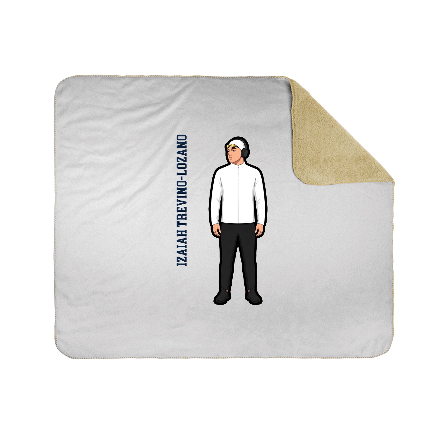 Throw Blanket — Name Vertical in White