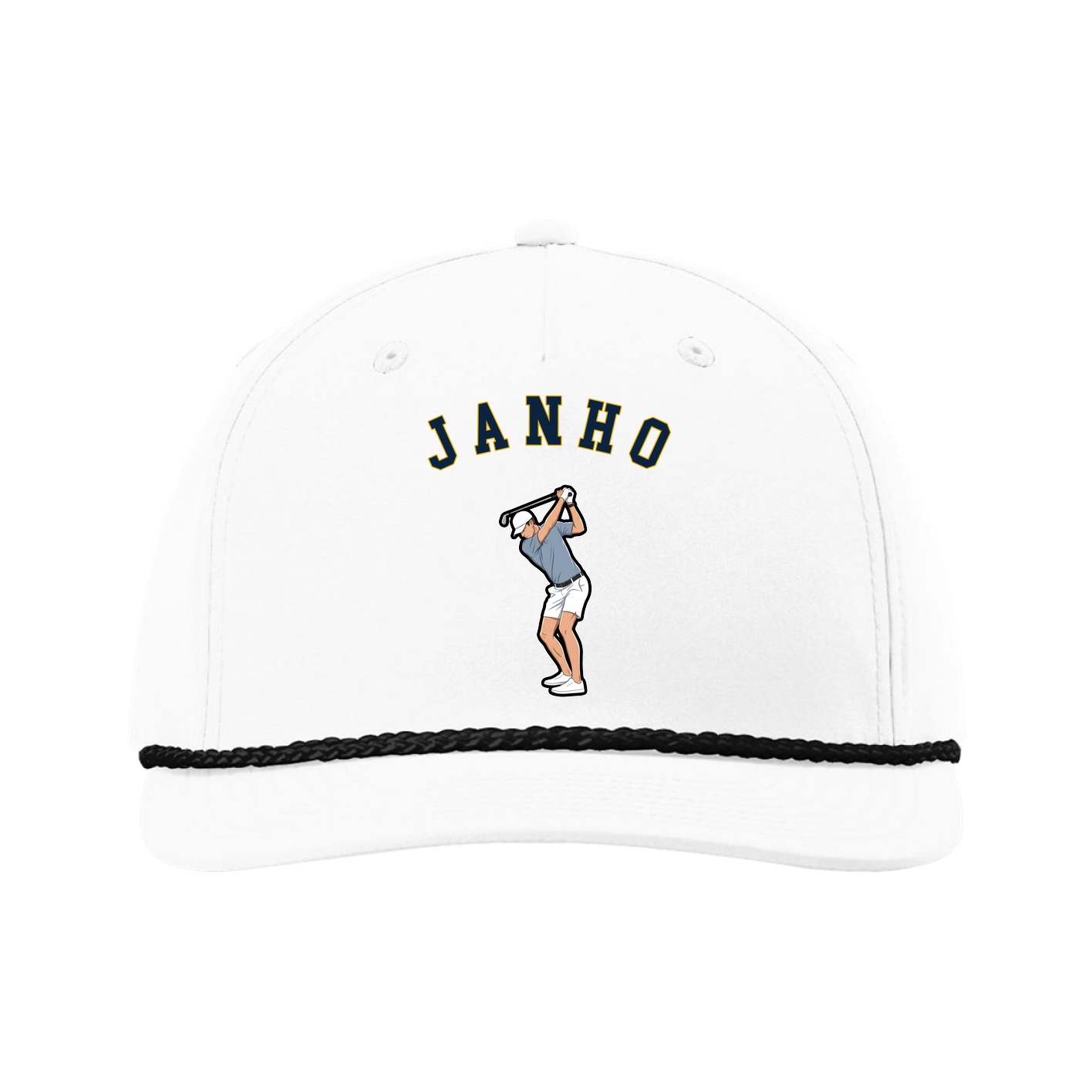 Five-Panel Classic Rope Cap — Shirsey Arch in White