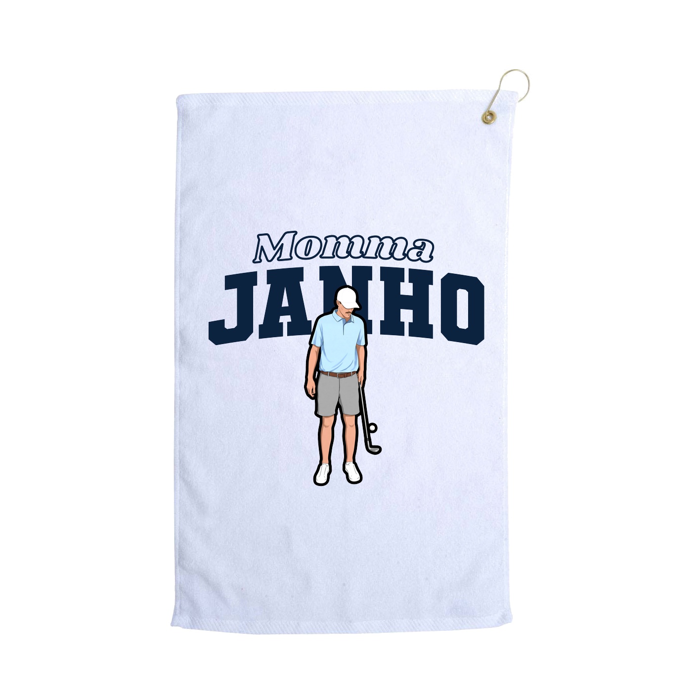 Golf Towel — Mothers Day Block in White