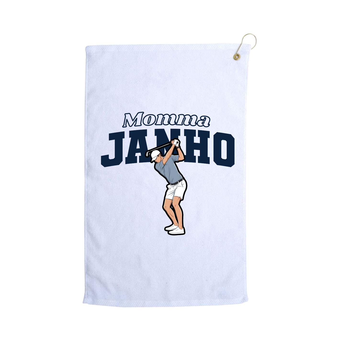 Golf Towel — Mothers Day Block in White