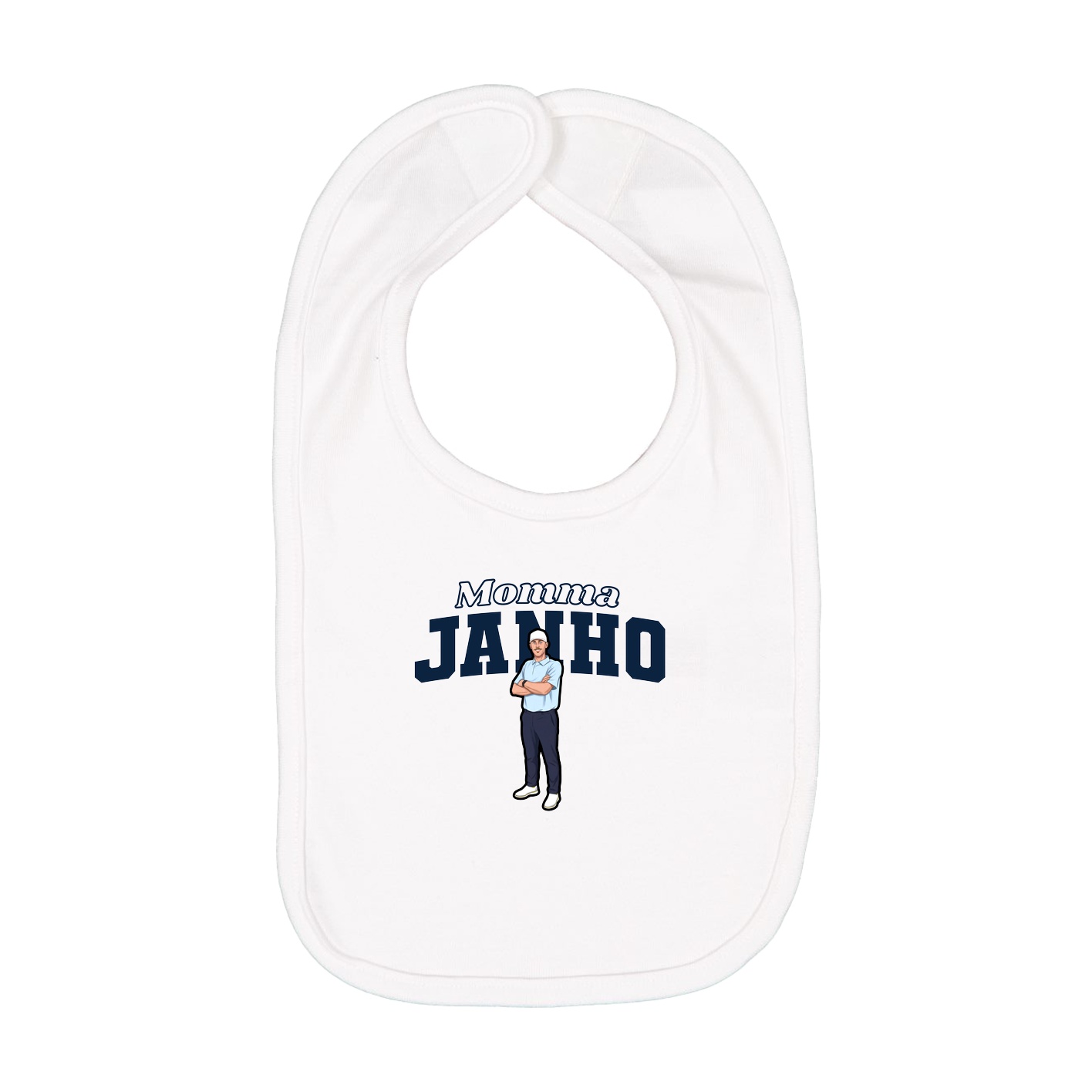 Infant Bib — Mothers Day Block in White