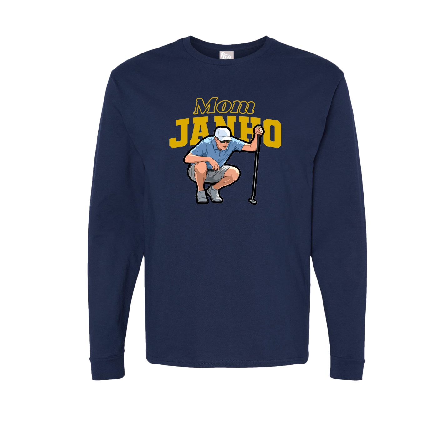 Long Sleeve Tee — Mothers Day Block in Navy