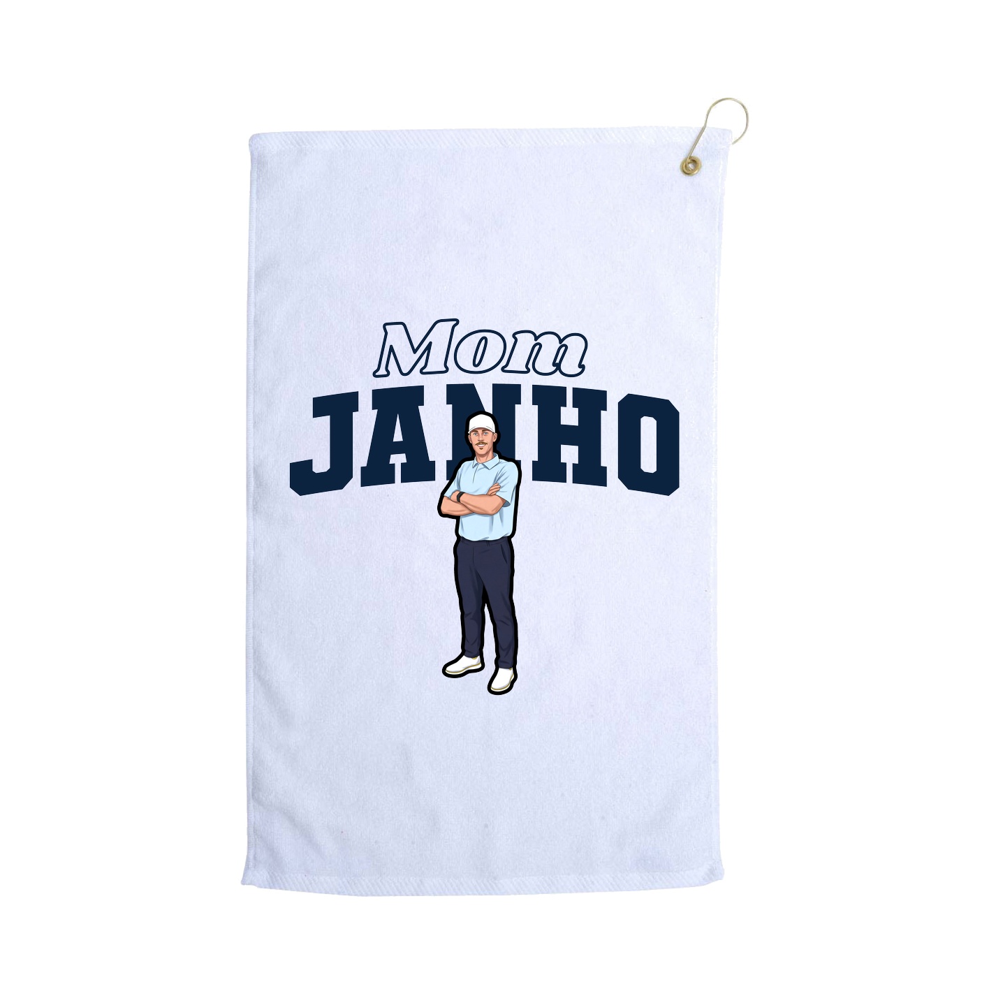 Golf Towel — Mothers Day Block in White