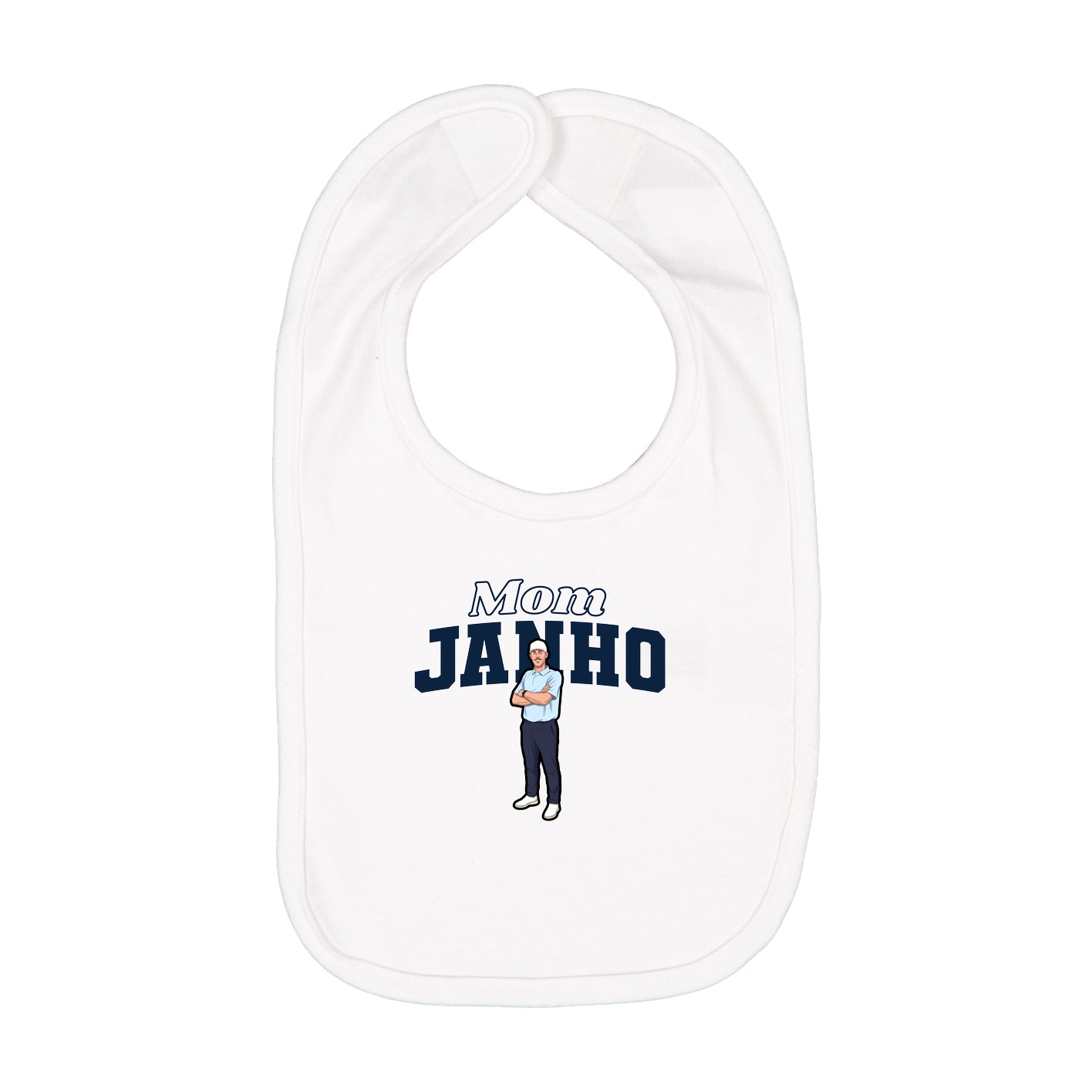 Infant Bib — Mothers Day Block in White