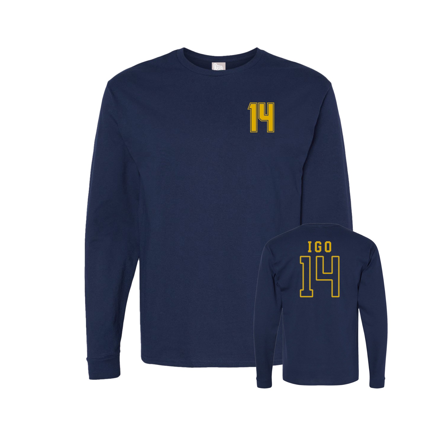 Long Sleeve Tee — Chest Back in Navy