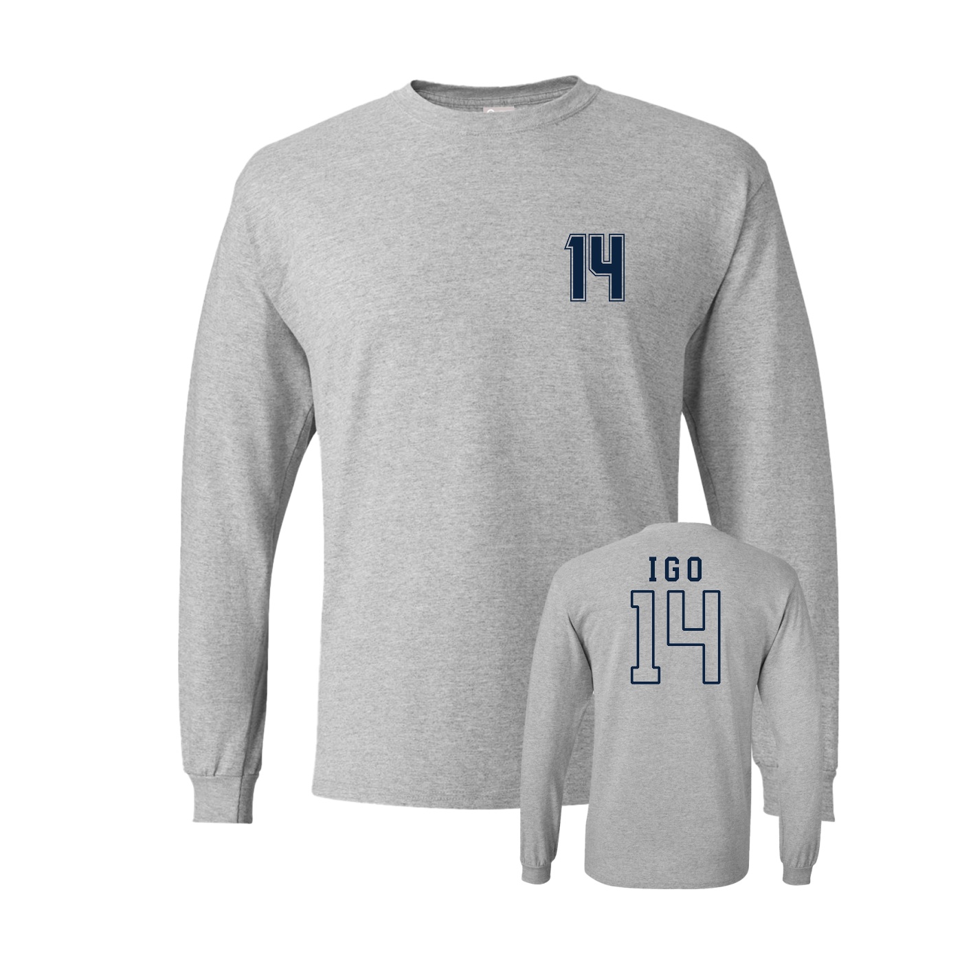 Long Sleeve Tee — Chest Back in Grey