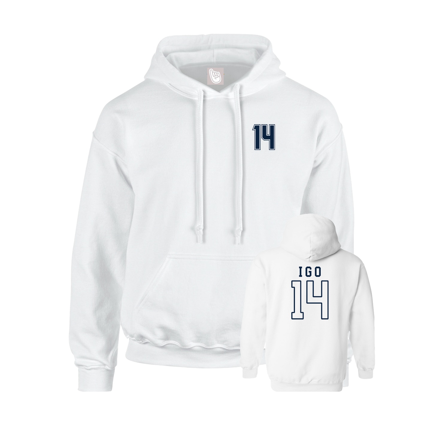 Hoodie — Chest Back in White