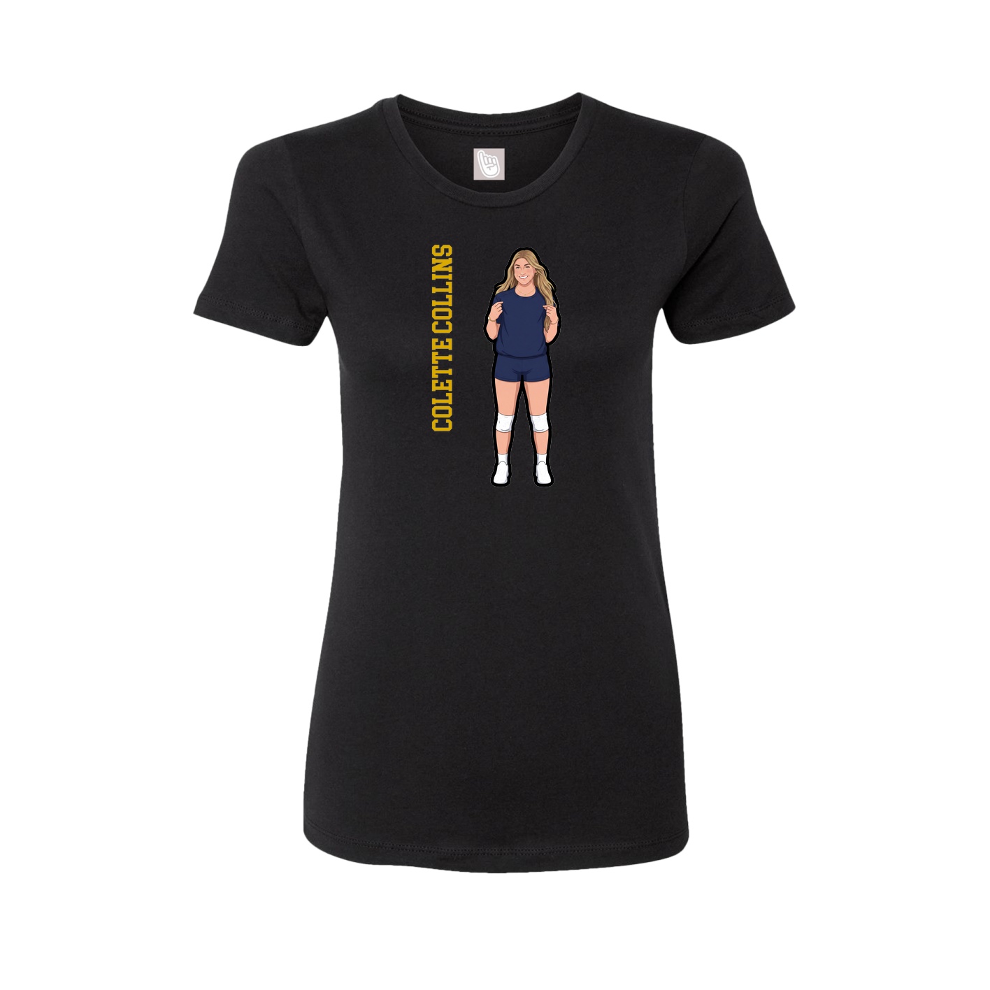 Fitted Women's Tee — Name Vertical in Black