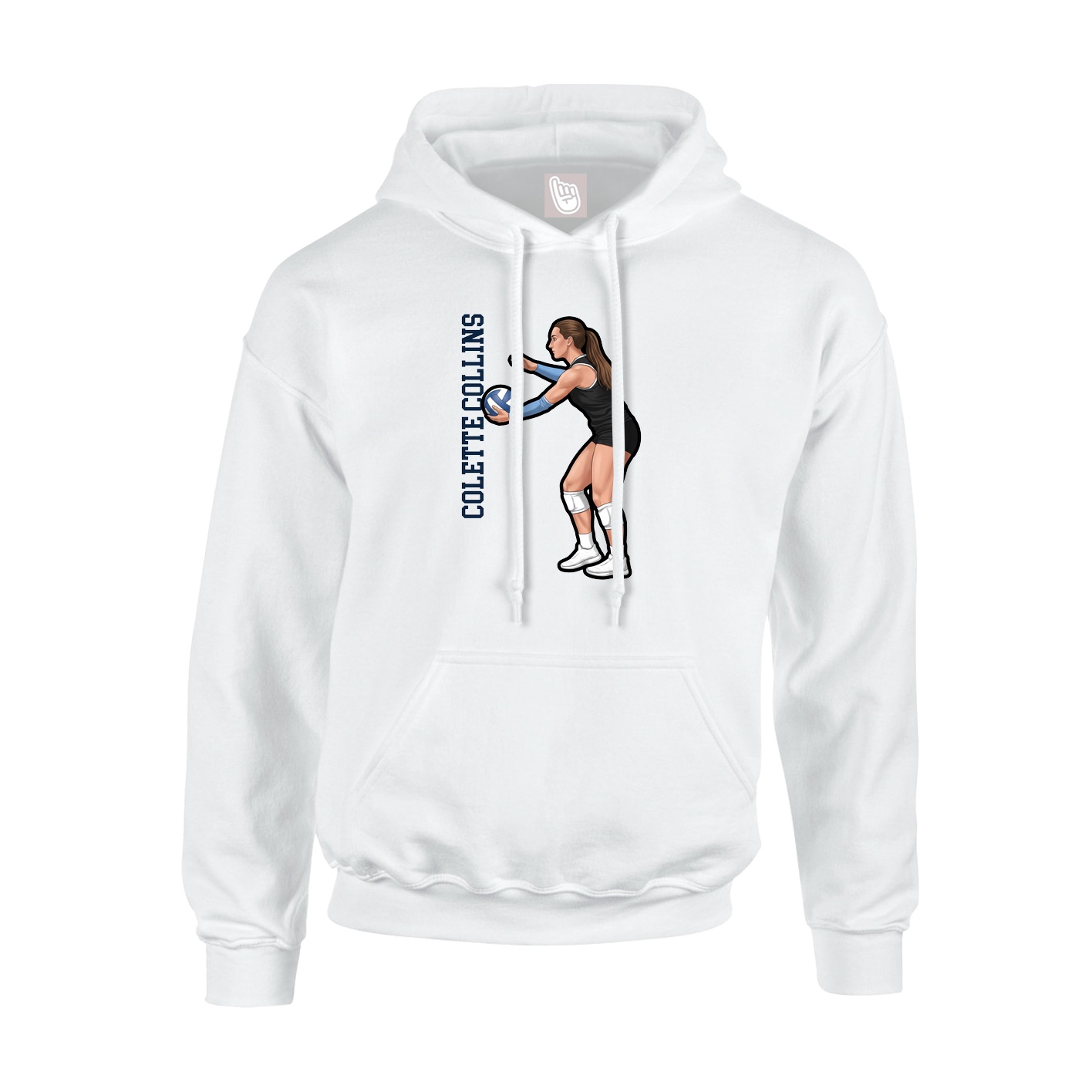 Youth Hoodie — Name Vertical in White
