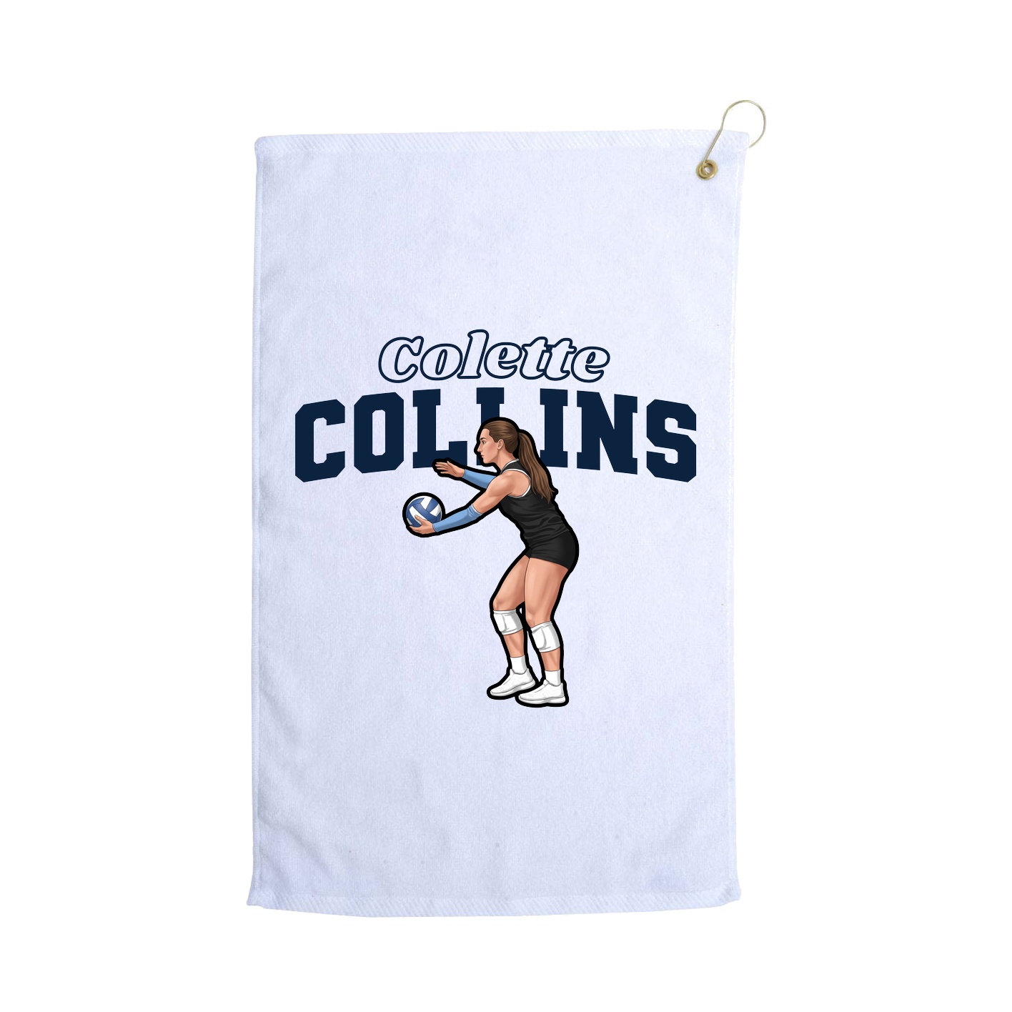 Golf Towel — Name Arch in White