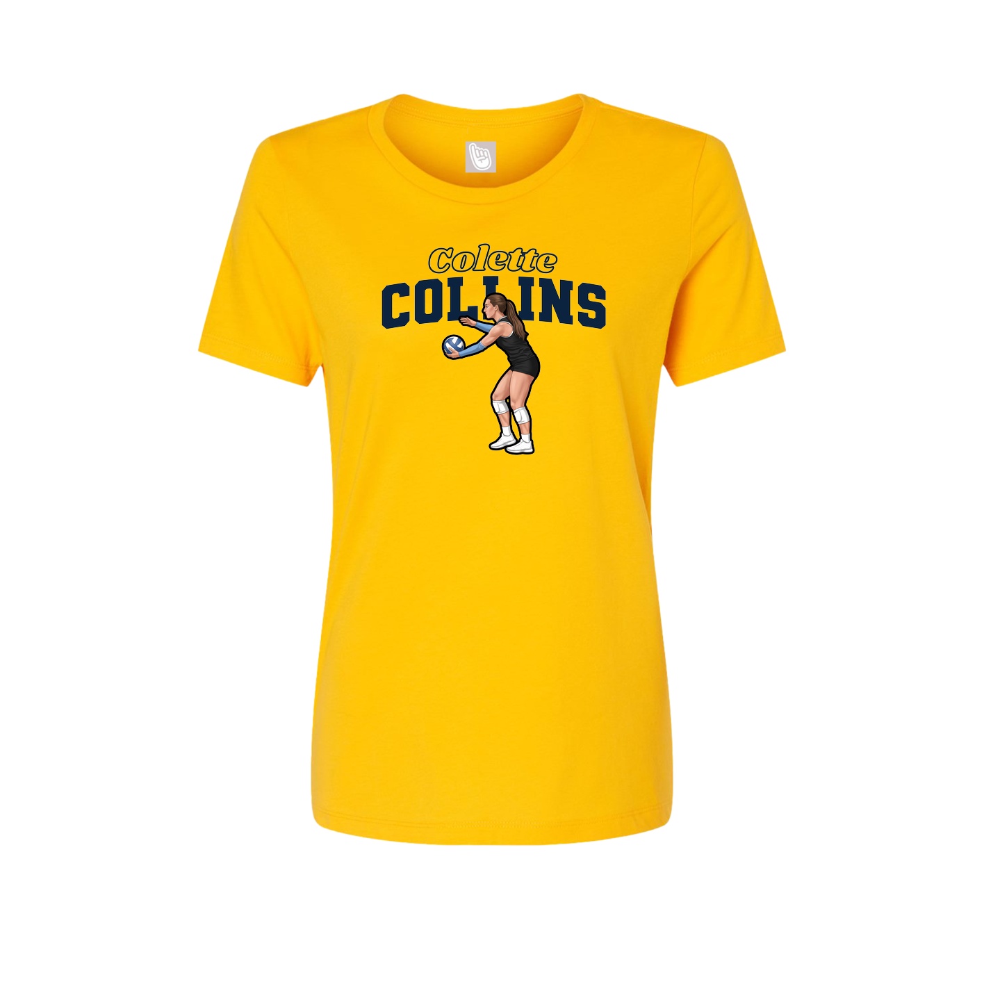 Fitted Women's Tee — Name Arch in Gold