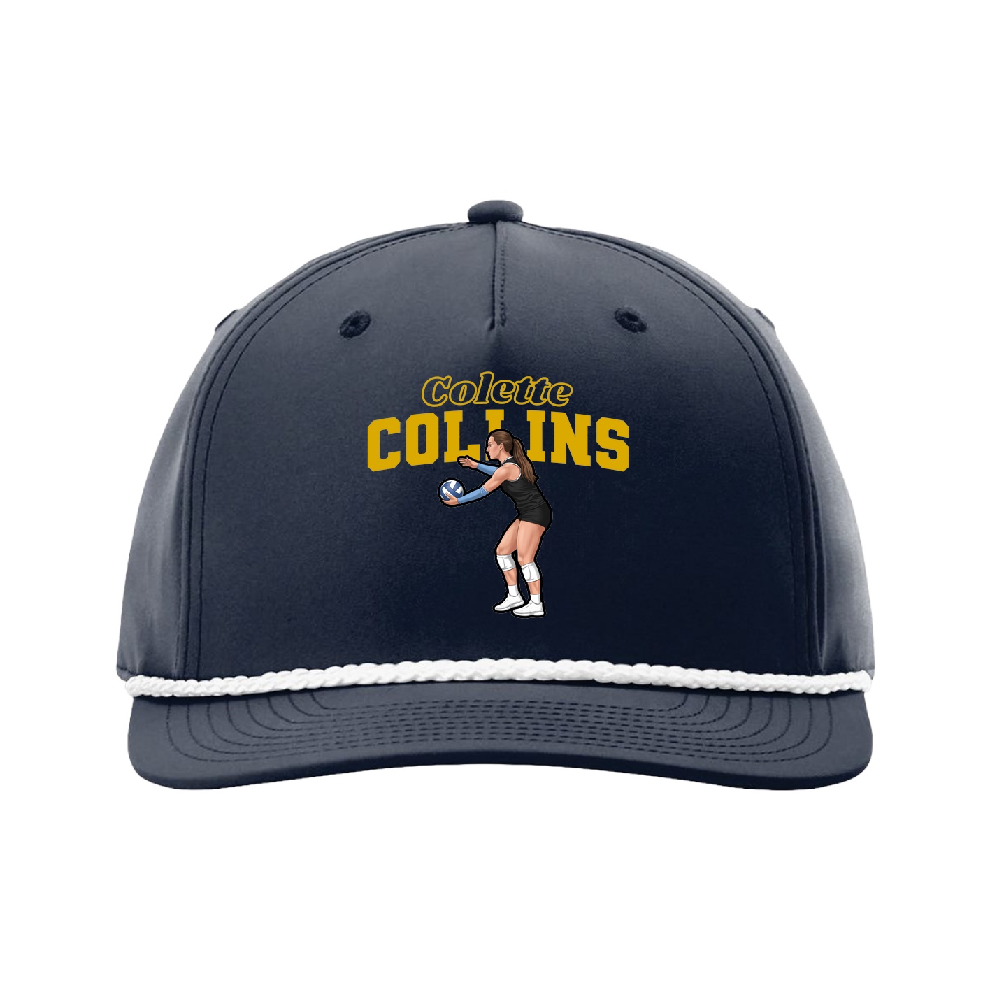 Five-Panel Classic Rope Cap — Name Arch in Navy