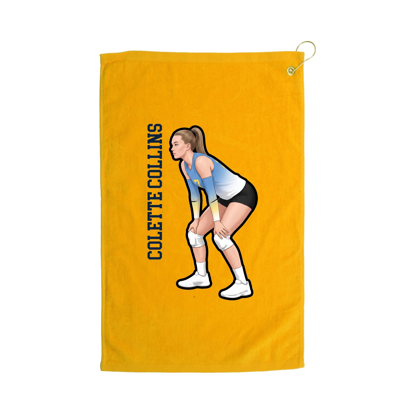 Golf Towel — Name Vertical in Gold