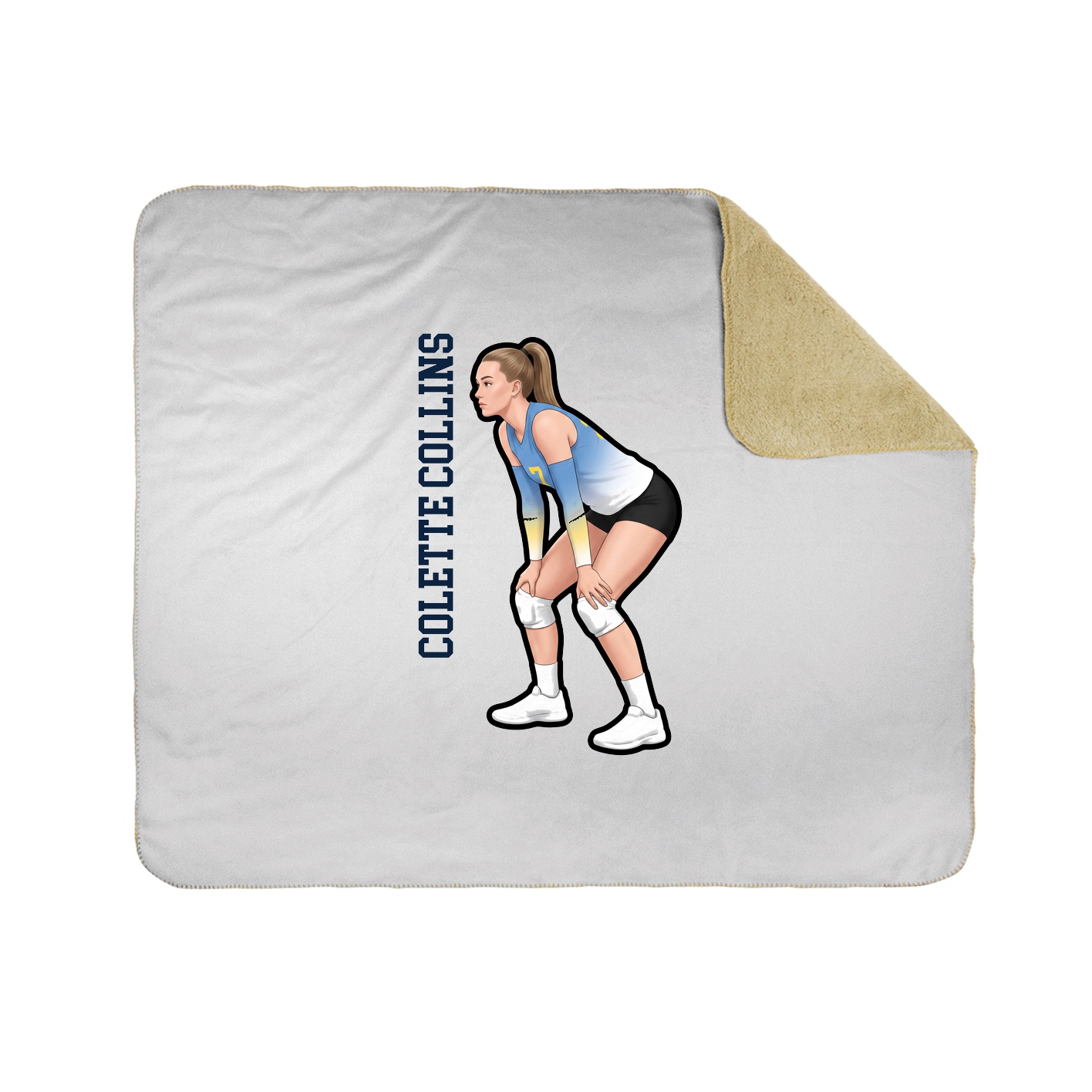 Throw Blanket — Name Vertical in White
