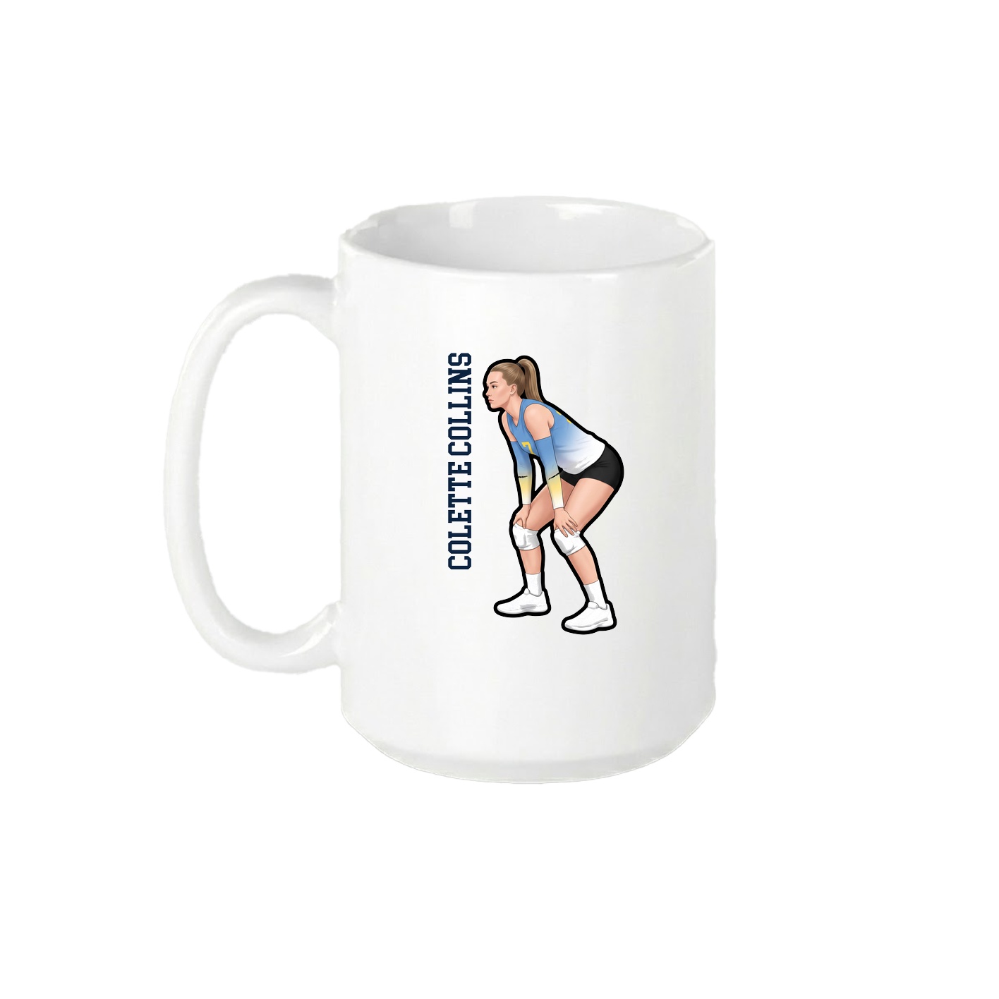 15oz Coffee Mug — Name Vertical in White
