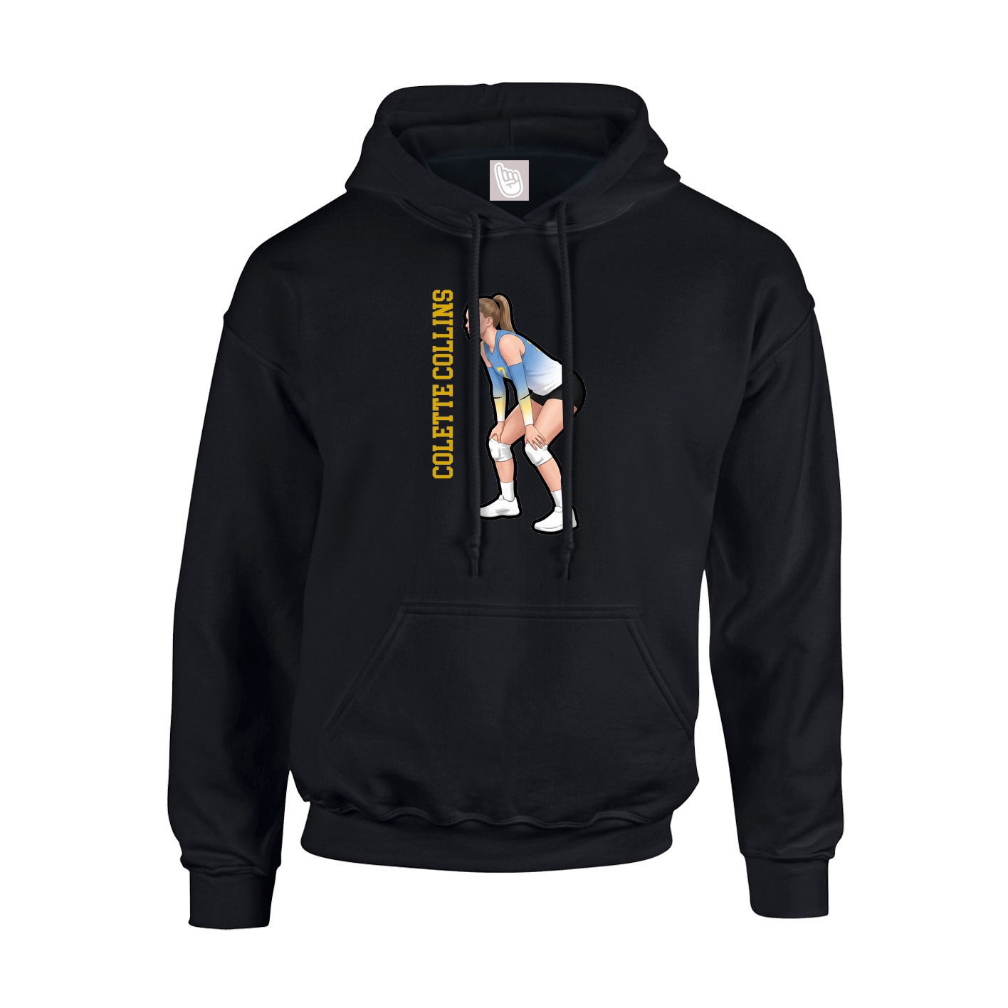 Hoodie — Name Vertical in Black