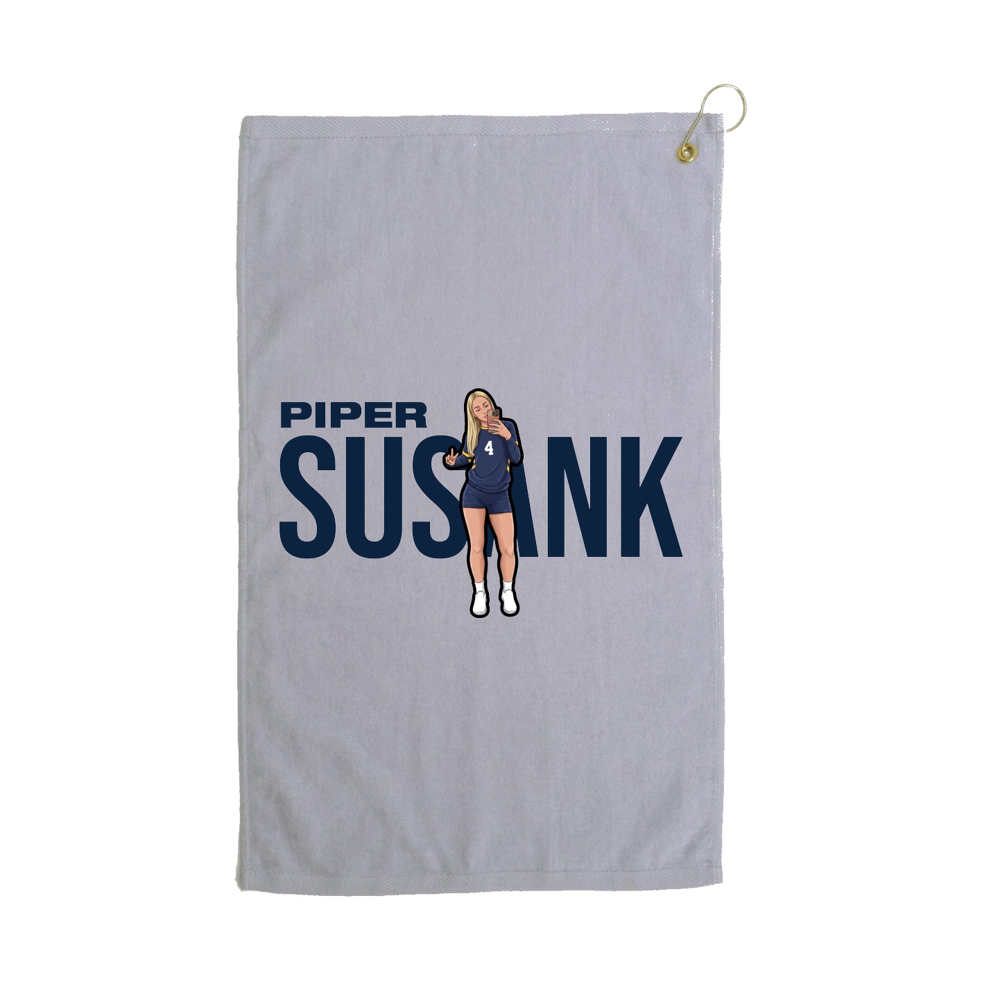 Golf Towel — Player Name in Grey
