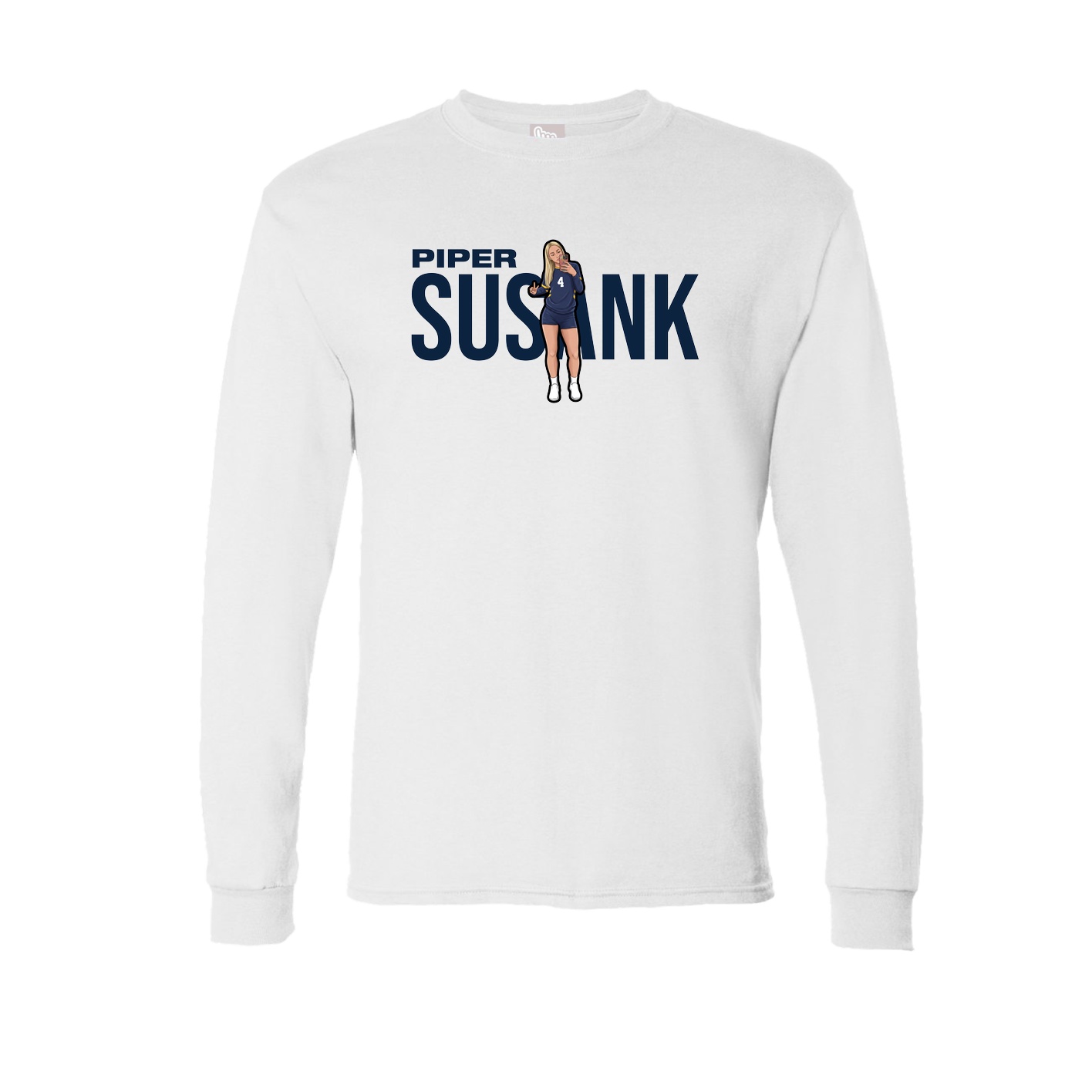 Long Sleeve Tee — Player Name in White