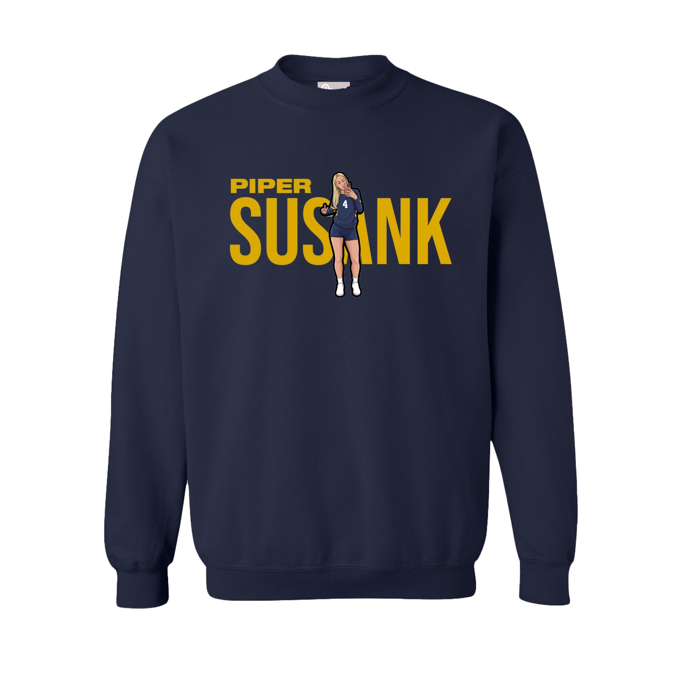 Fleece Crew — Player Name in Navy