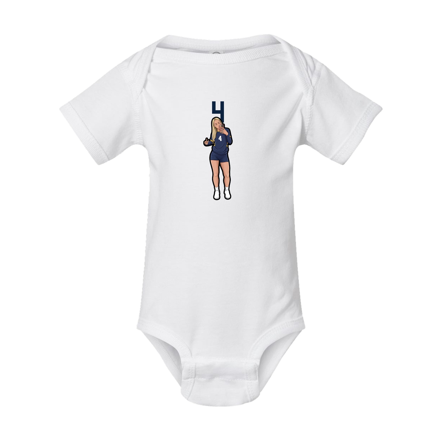Baby Onesie — Number Top in White