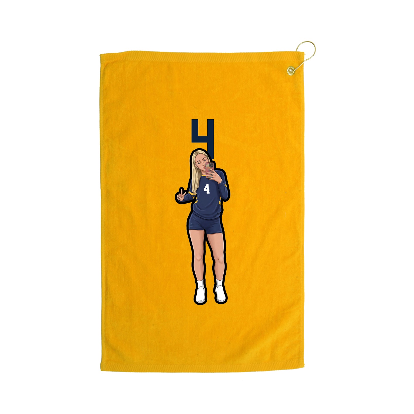 Golf Towel — Number Top in Gold