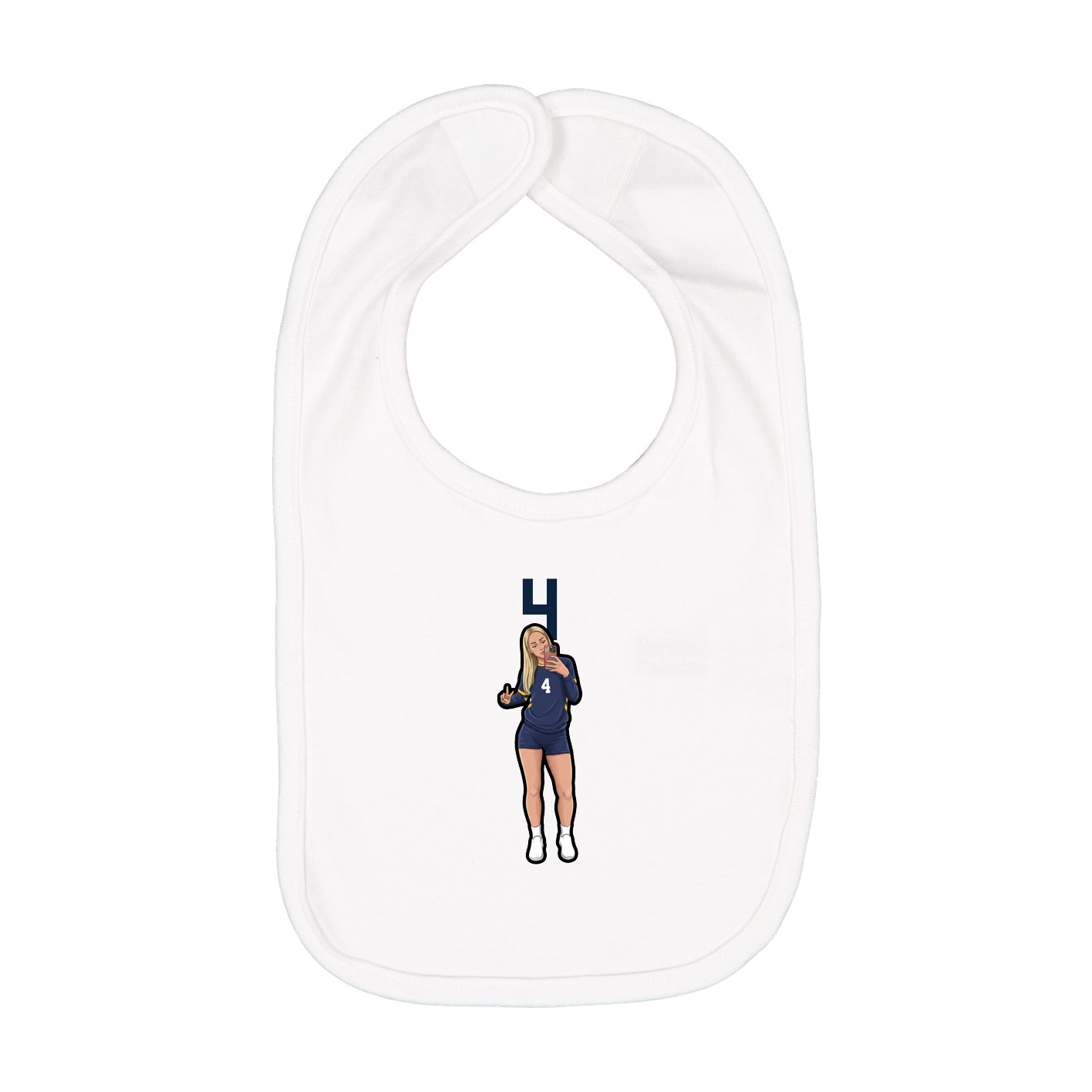 Infant Bib — Number Top in White