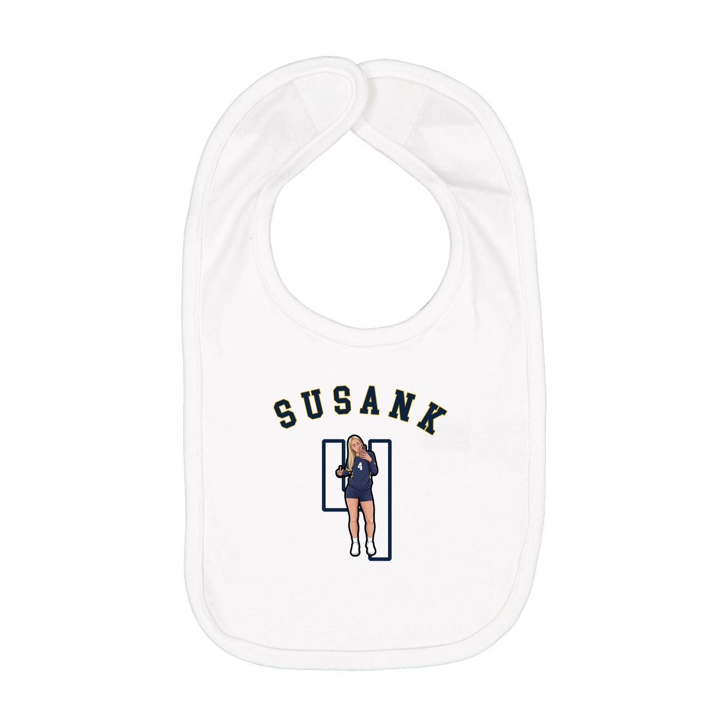 Infant Bib — Shirsey Arch in White