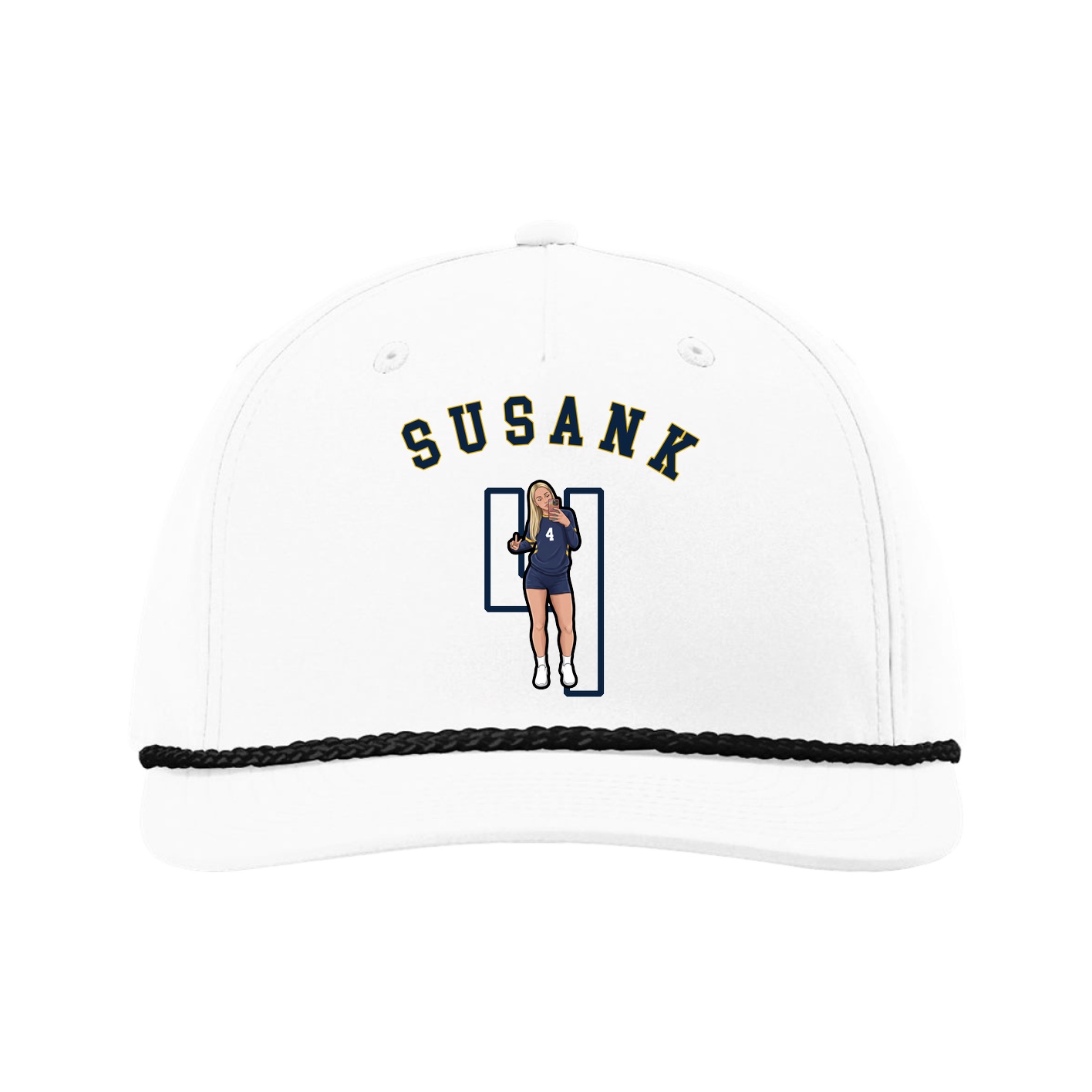 Five-Panel Classic Rope Cap — Shirsey Arch in White