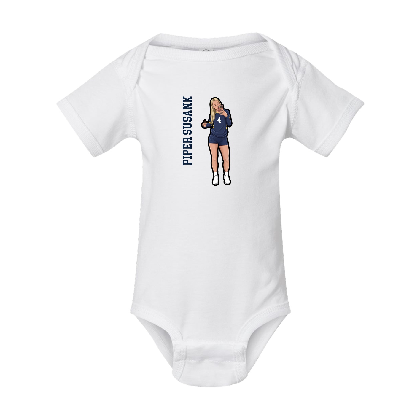 Baby Onesie — Name Vertical in White