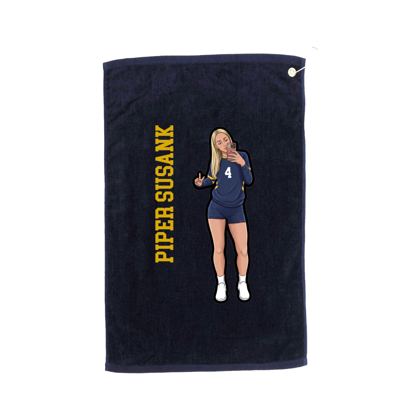 Golf Towel — Name Vertical in Navy