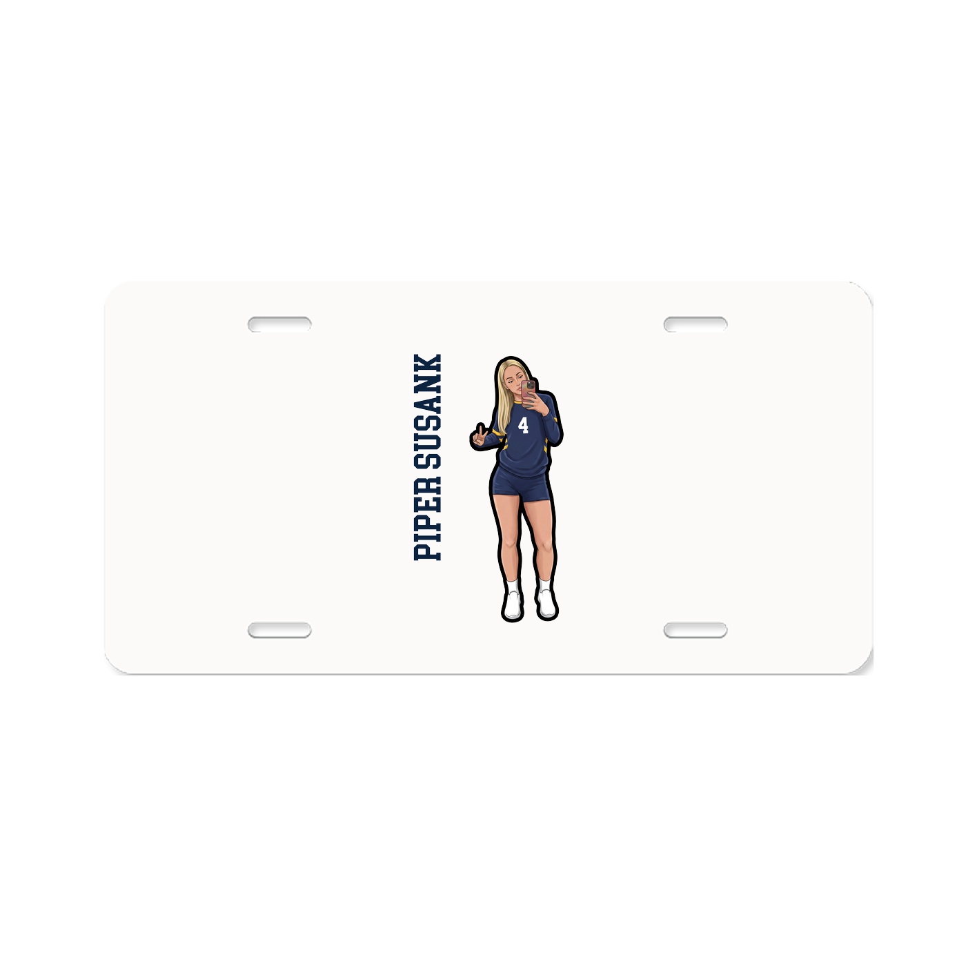 License Plate — Name Vertical in Classic