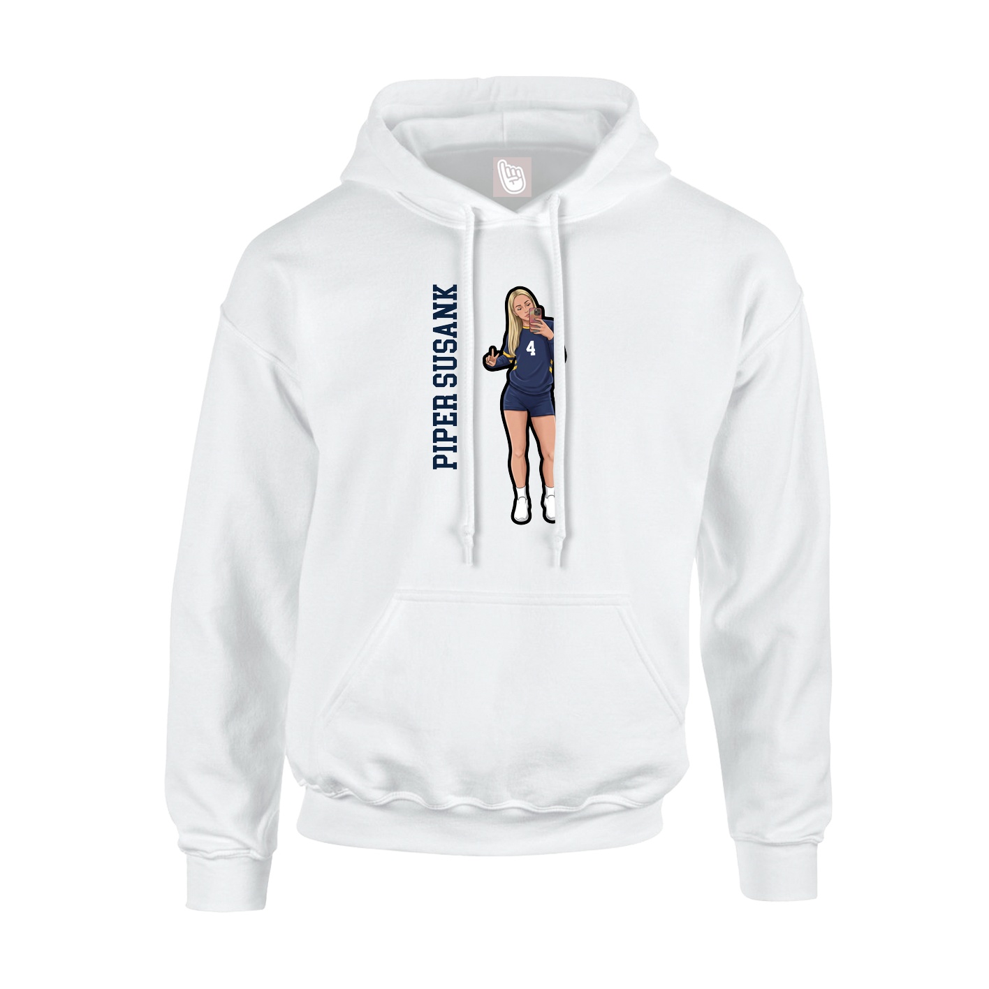 Youth Hoodie — Name Vertical in White