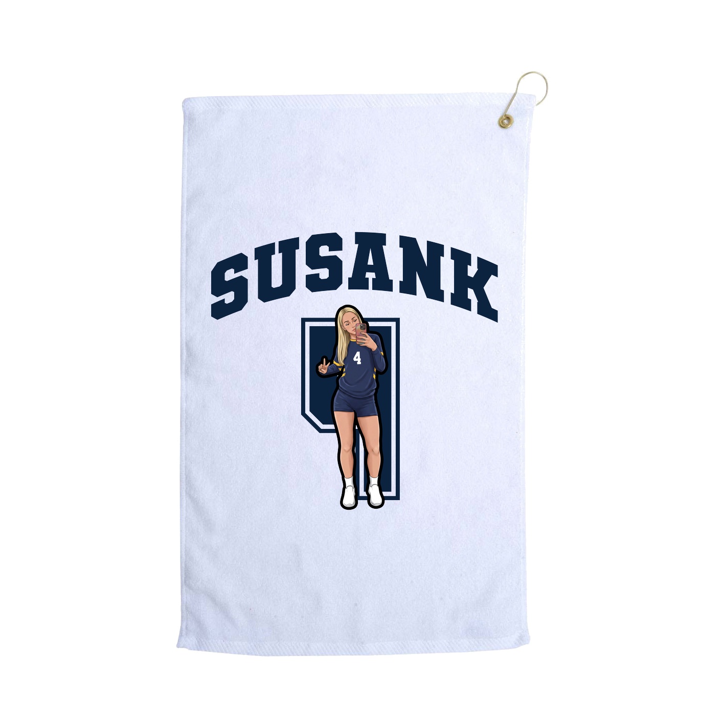 Golf Towel — Number in White