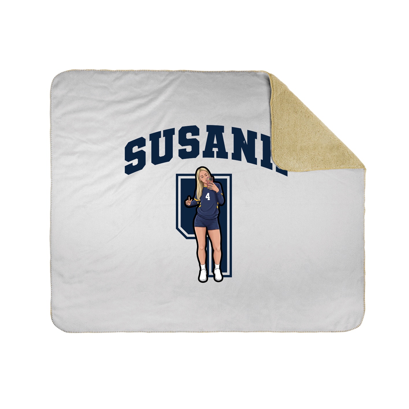 Throw Blanket — Number in White