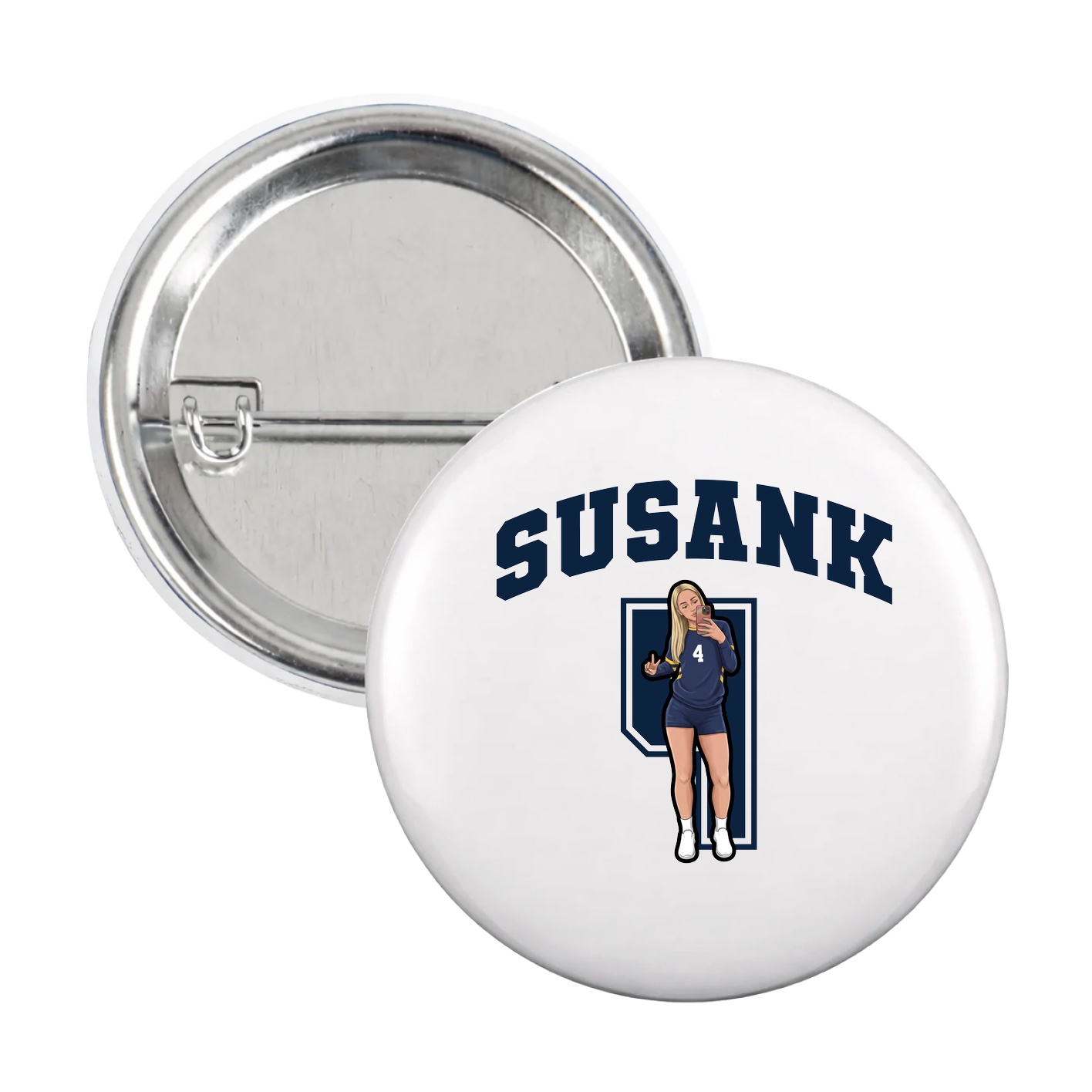 Game Day Button — Number in White