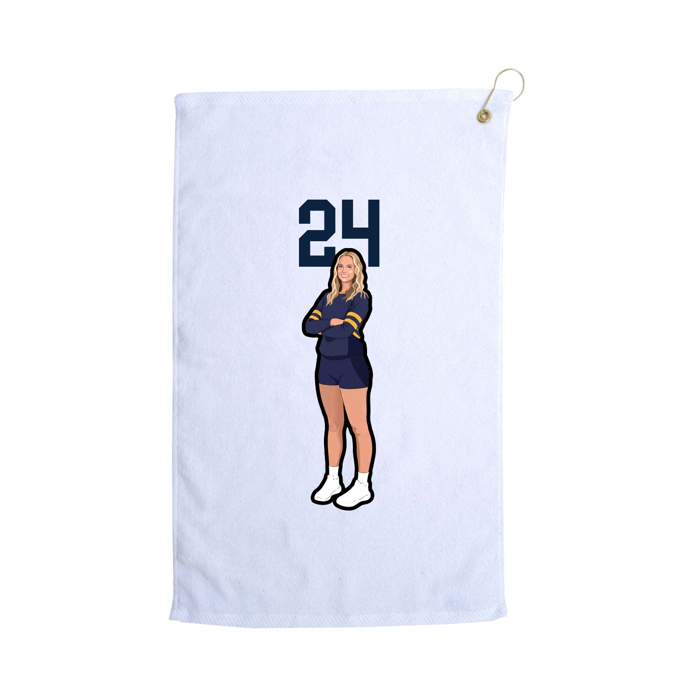 Golf Towel — Number Top in White