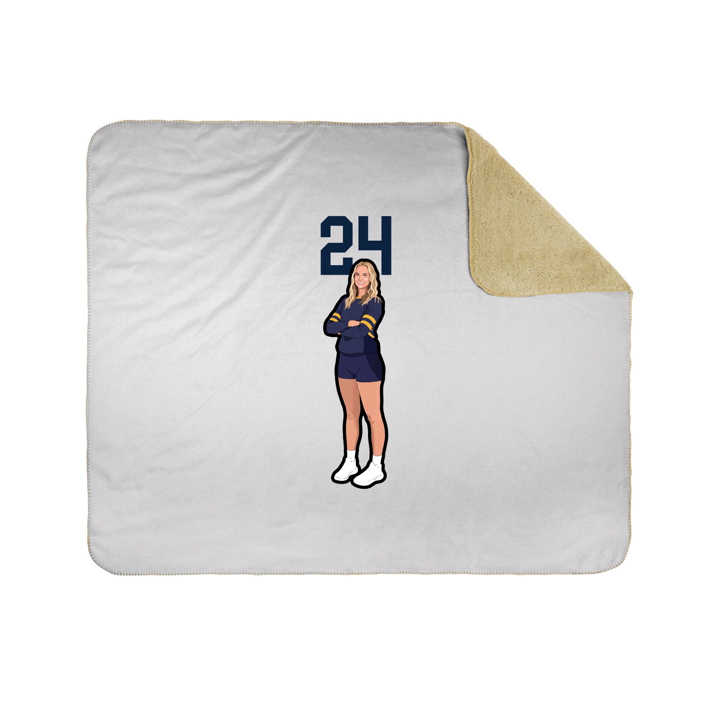 Throw Blanket — Number Top in White