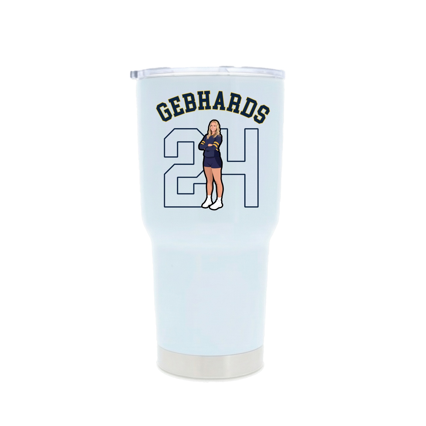 30oz Stainless Steel Tumbler — Shirsey Arch in White