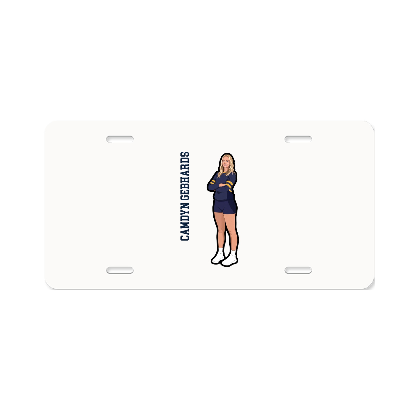 License Plate — Name Vertical in Classic