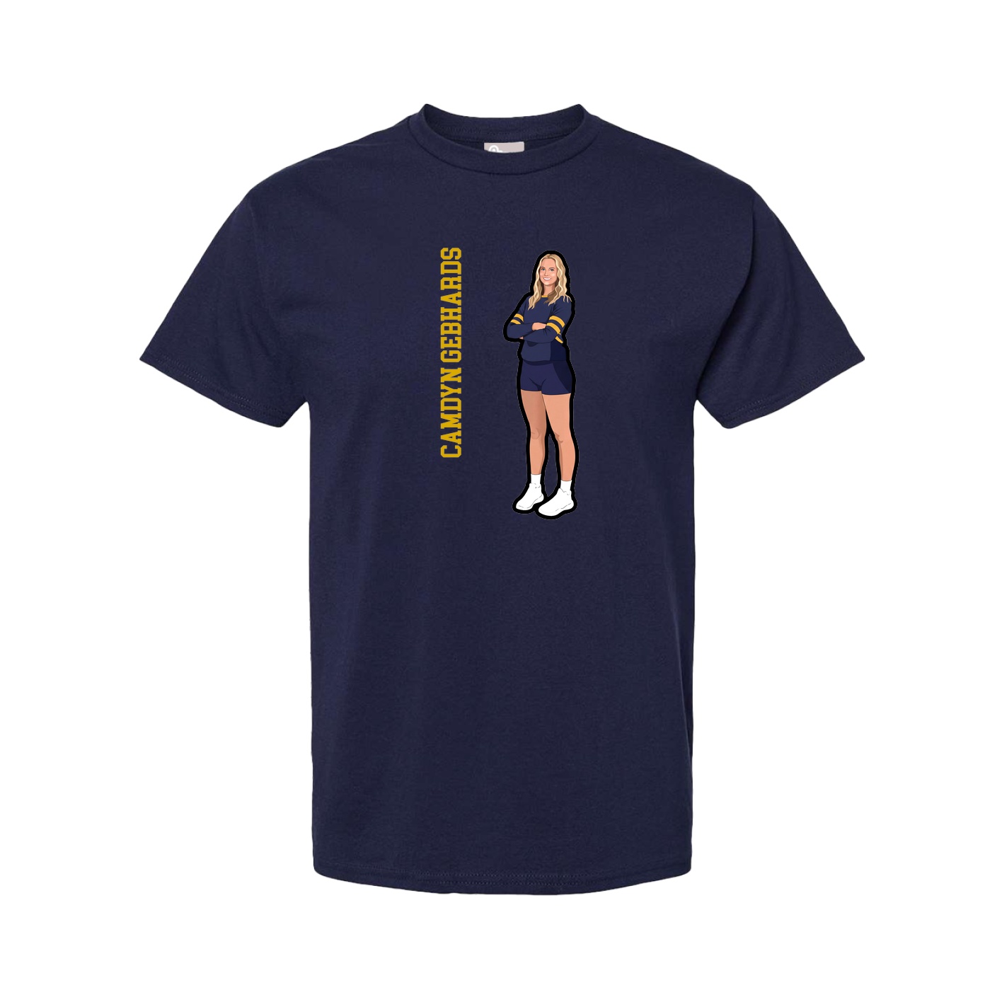 Tee — Name Vertical in Navy
