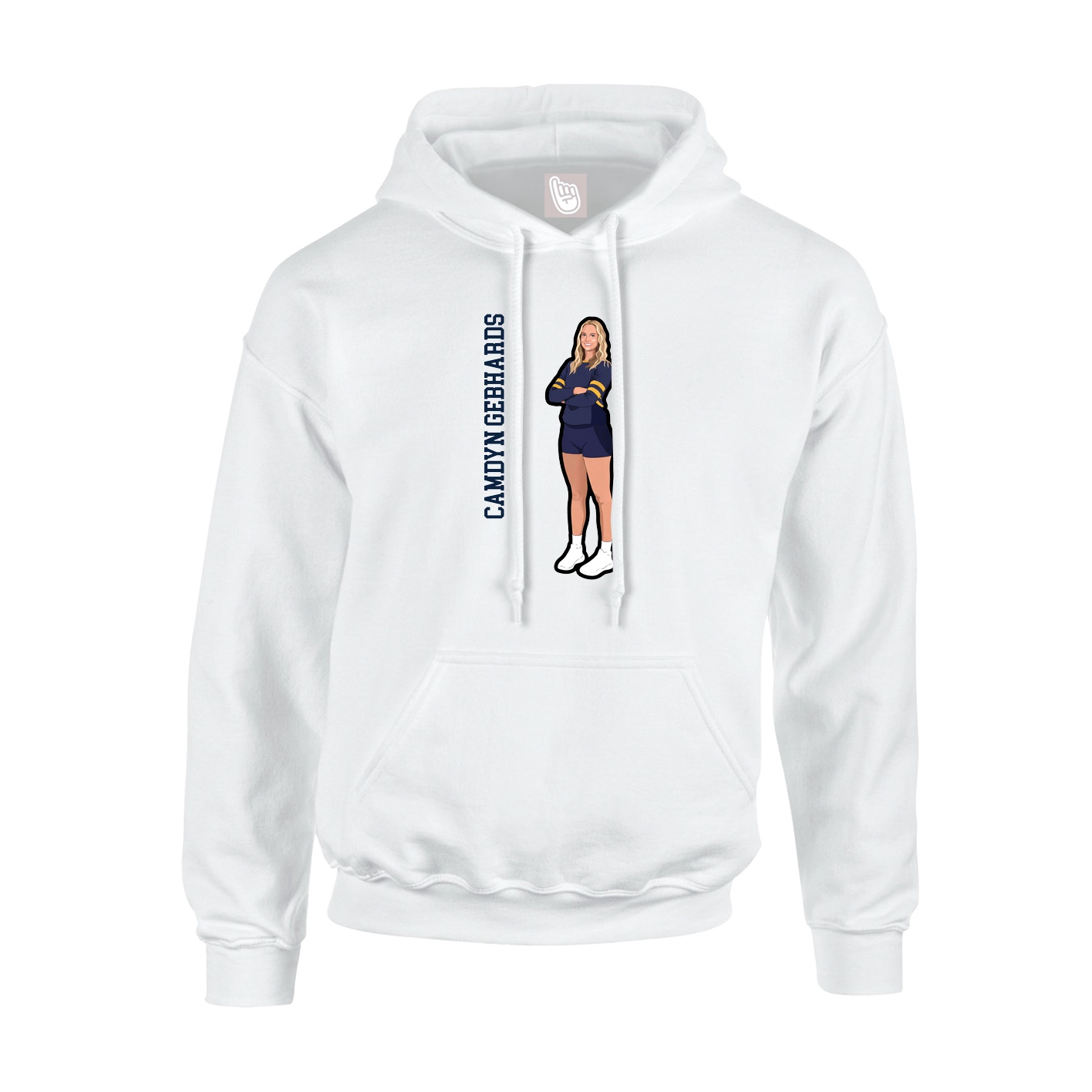Youth Hoodie — Name Vertical in White